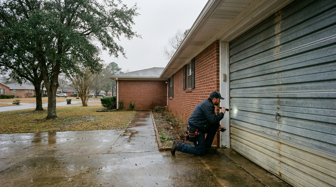 Wind-rated garage door installation in Alabama home