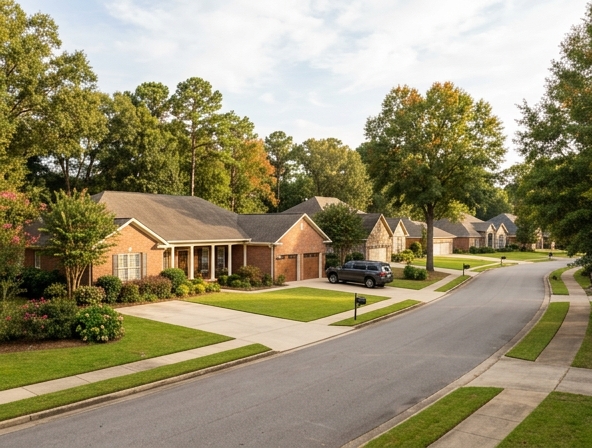 Residential neighborhood in Dothan, Alabama