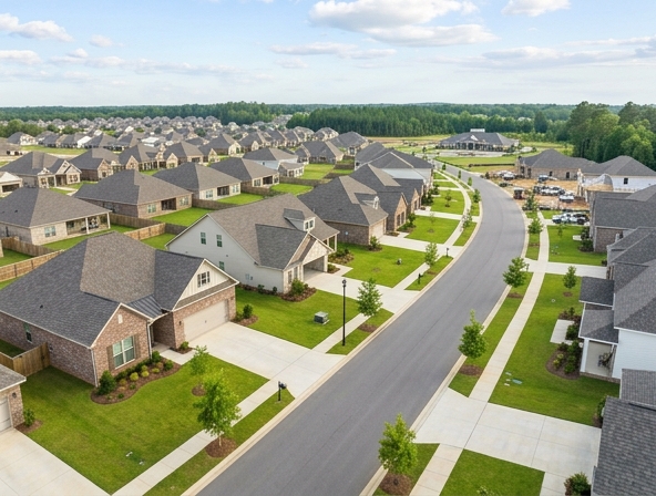 Residential neighborhood in Foley, Alabama