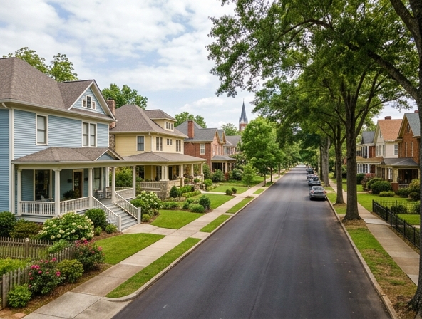 Opelika Alabama community, historic downtown and Tiger Town district
