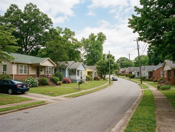 Residential neighborhood in Ozark, Alabama