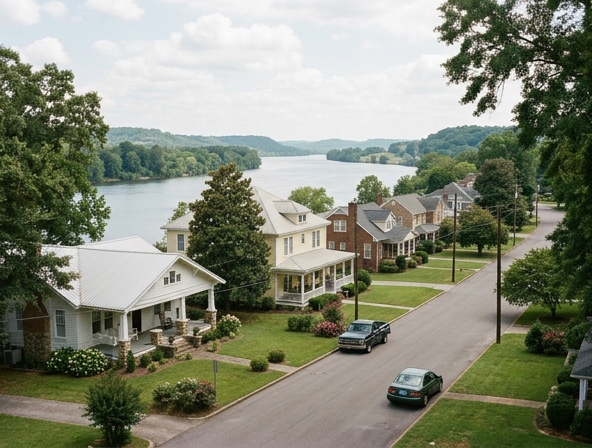 Residential neighborhood in Sheffield, Alabama