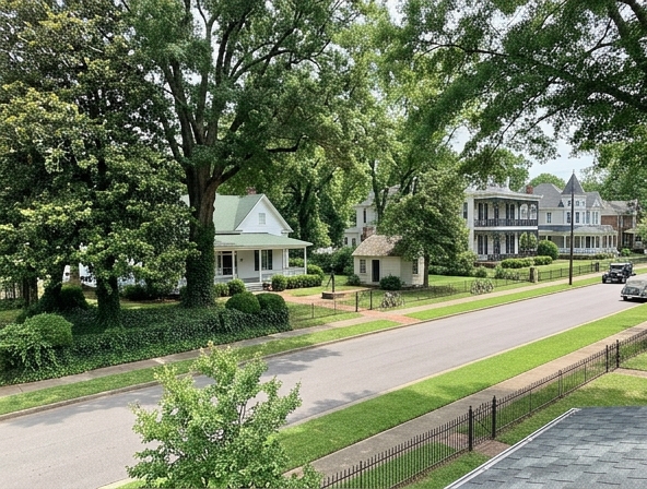 Residential neighborhood in Tuscumbia, Alabama
