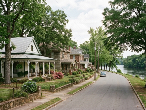 Residential neighborhood in Wetumpka, Alabama