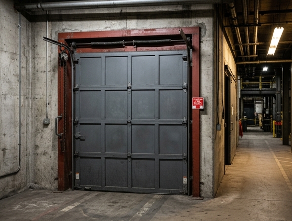 Fire-rated commercial garage door in Alabama