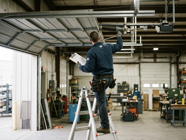 Commercial garage door maintenance inspection in Alabama